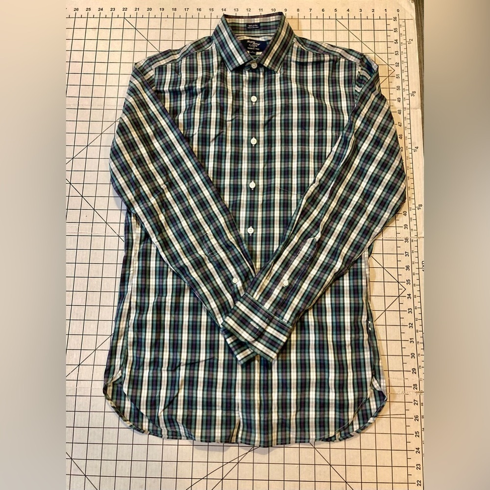 J.‎ Crew Men’s Size Small Purple/Teal Plaid Wrinkle Free Button Down Shirt